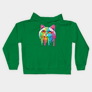 Colorful melting cat Kids Hoodie